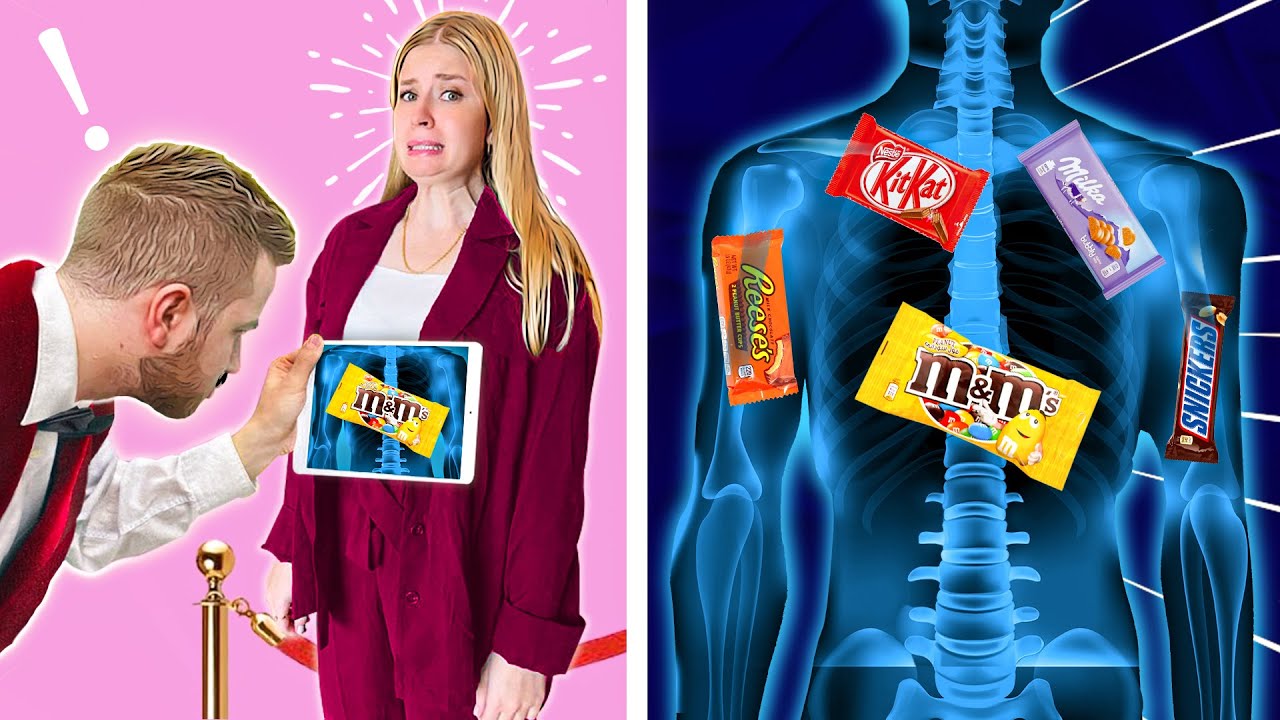 خدع لادخال الطعام الى الاماكن الممنوعة 😱🚫