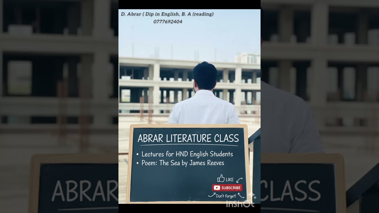 The Sea by James Reeves /in தமிழ் ( HND English 1 st year 1 st semester ) theme/summary/ lit. Device