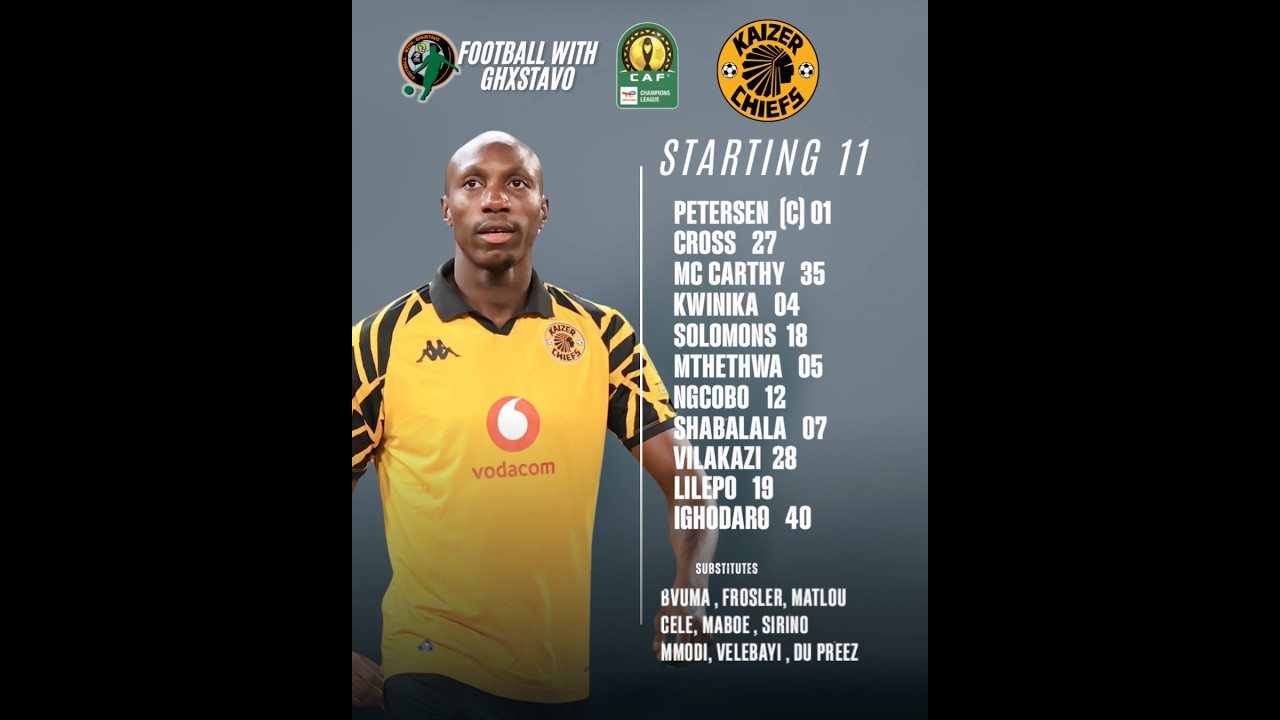🚨 STARTING 11 Kaizer Chiefs vs SIMBA kamikaze in the CAF Confederations Cup #kaizerchiefs #cafcc
