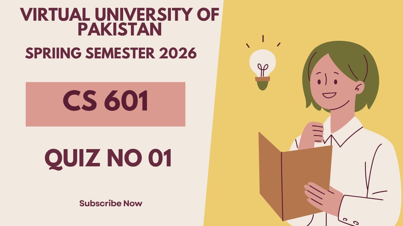 Data Communication (CS 601) | Quiz No 01 | Virtual University of Pakistan | Spring Semester 2026
