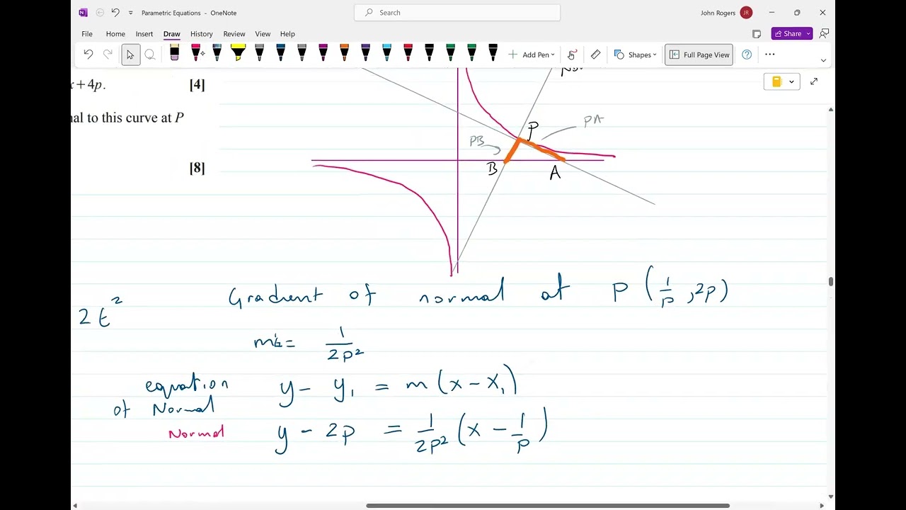 OCR A 2022 paper 1, question 12,Parametric Equations