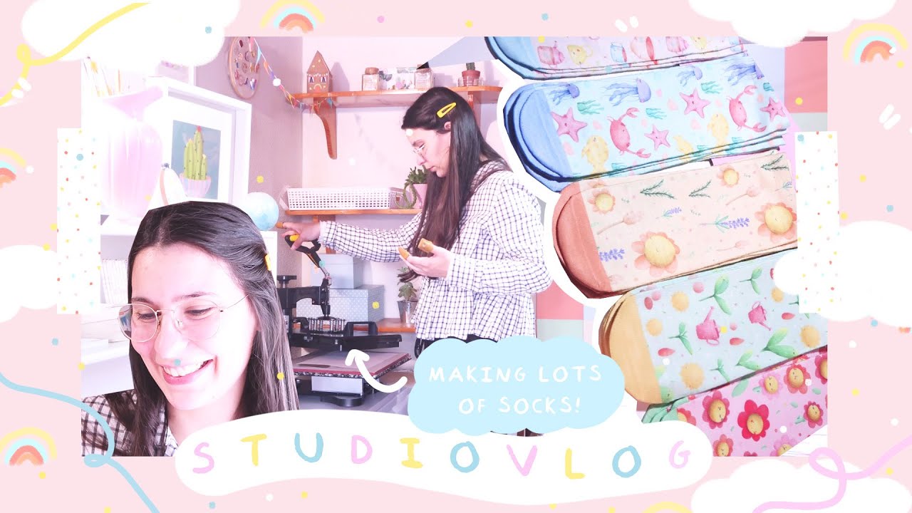 Making LOTS of socks! 🌟 / Getting ready for a SHOP UPDATE / Making PATREON GOODIES / ART STUDIO VLOG