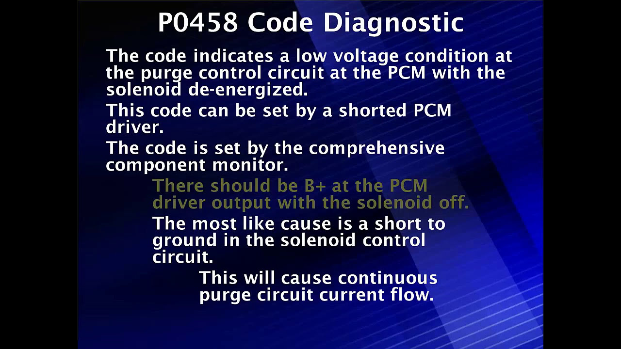 23 Code P0458 Diagnostic Procedure