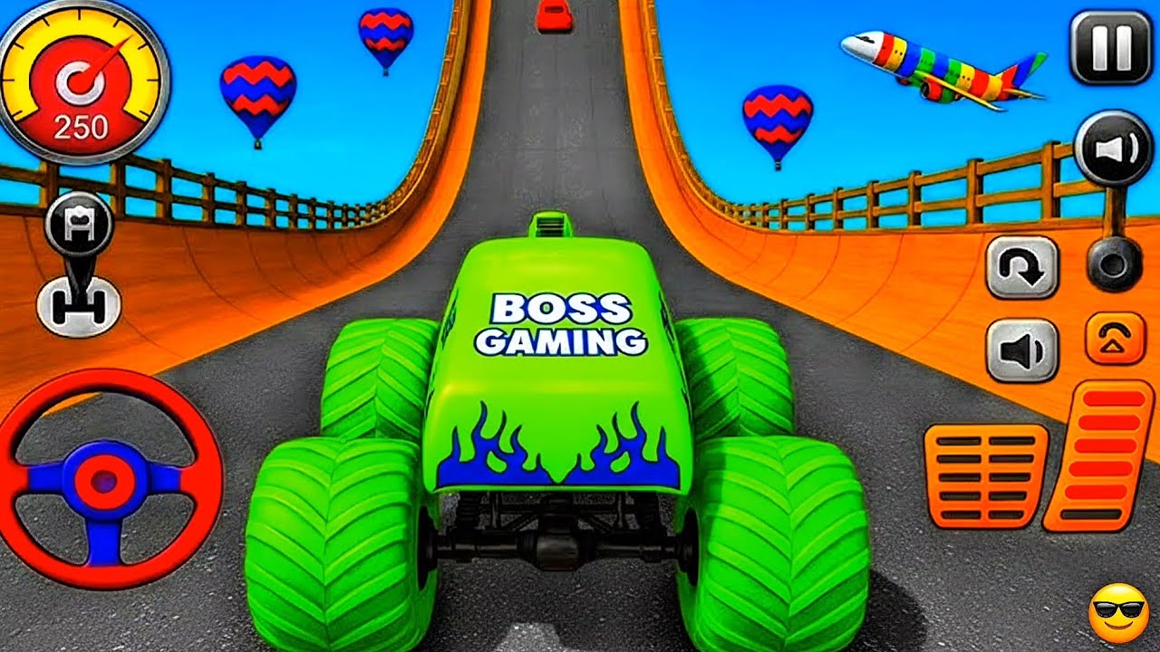 Monster Truck Mega Ramp Challenge 😱 | Impossible Extreme Jumps 🔥 Monster Truck Stunt Racing | 