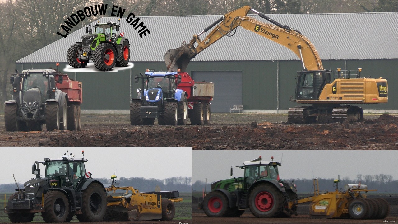 land nivelleren door Elzinga fendt met dozerbak en fendt met kilverbak CAT #oostgroningen  #farmers