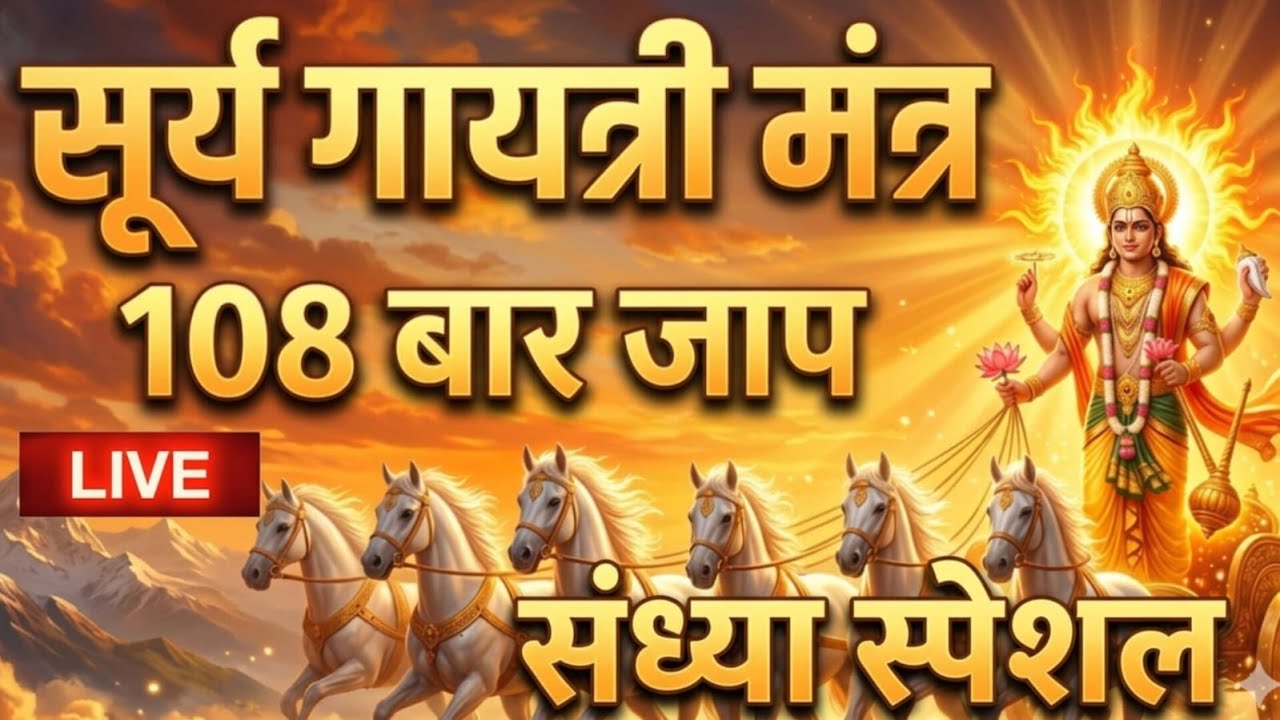 Evening Live 🔴 Surya Gayatri Mantra 108 Times | सूर्य गायत्री मंत्र जाप | Powerful Surya Mantra