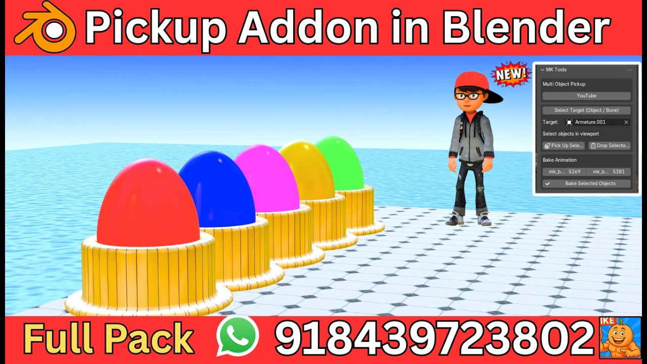 Pickup Tool addon | How to make animal crossing fountain video in blender