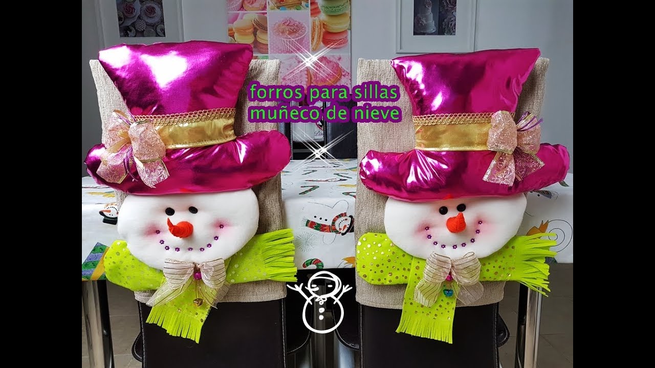 Forro para sillas muñeco de nieve