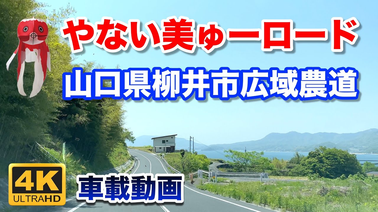 【4K車載動画】山口県柳井市「やない美ゅーロード（広域農道）全区間」2023年5月1日
