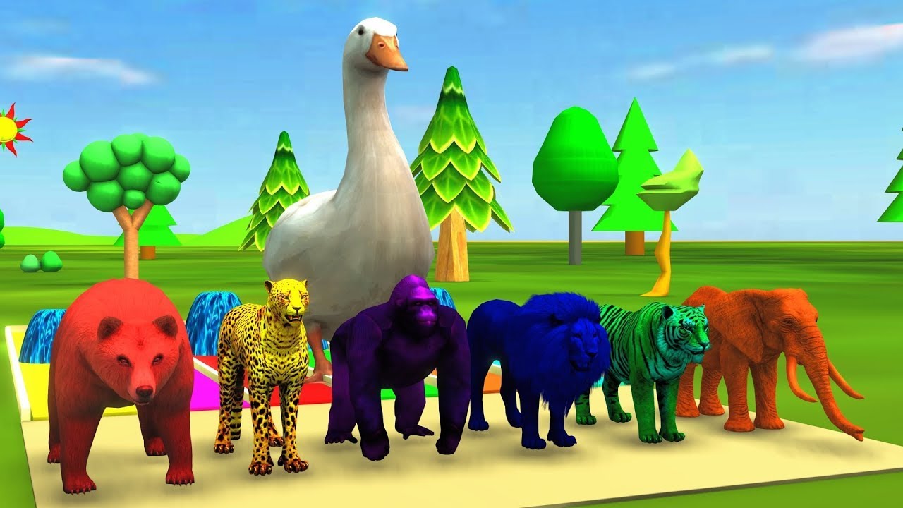 Cartoon duck transformation into wild animals || Giant Duck || Funny Animals Doodle