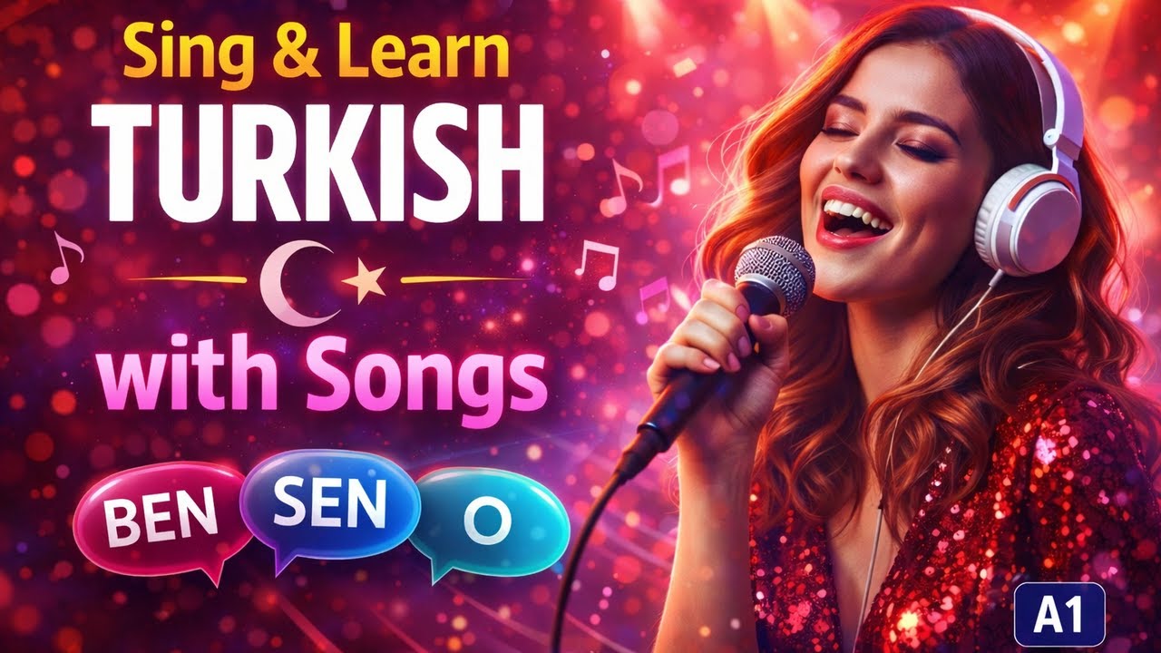 Turkish Personal Suffixes (A1) | Learn Turkish Pronouns and Endings with Music (English Translation)