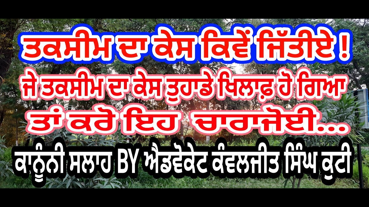 ਤਕਸੀਮ ਦਾ ਕੇਸ ਕਿਵੇਂ ਜਿੱਤੀਏ ?बंटवारे का केस कैसे जीतें ?Tips to contest the Suit for Partition of Land