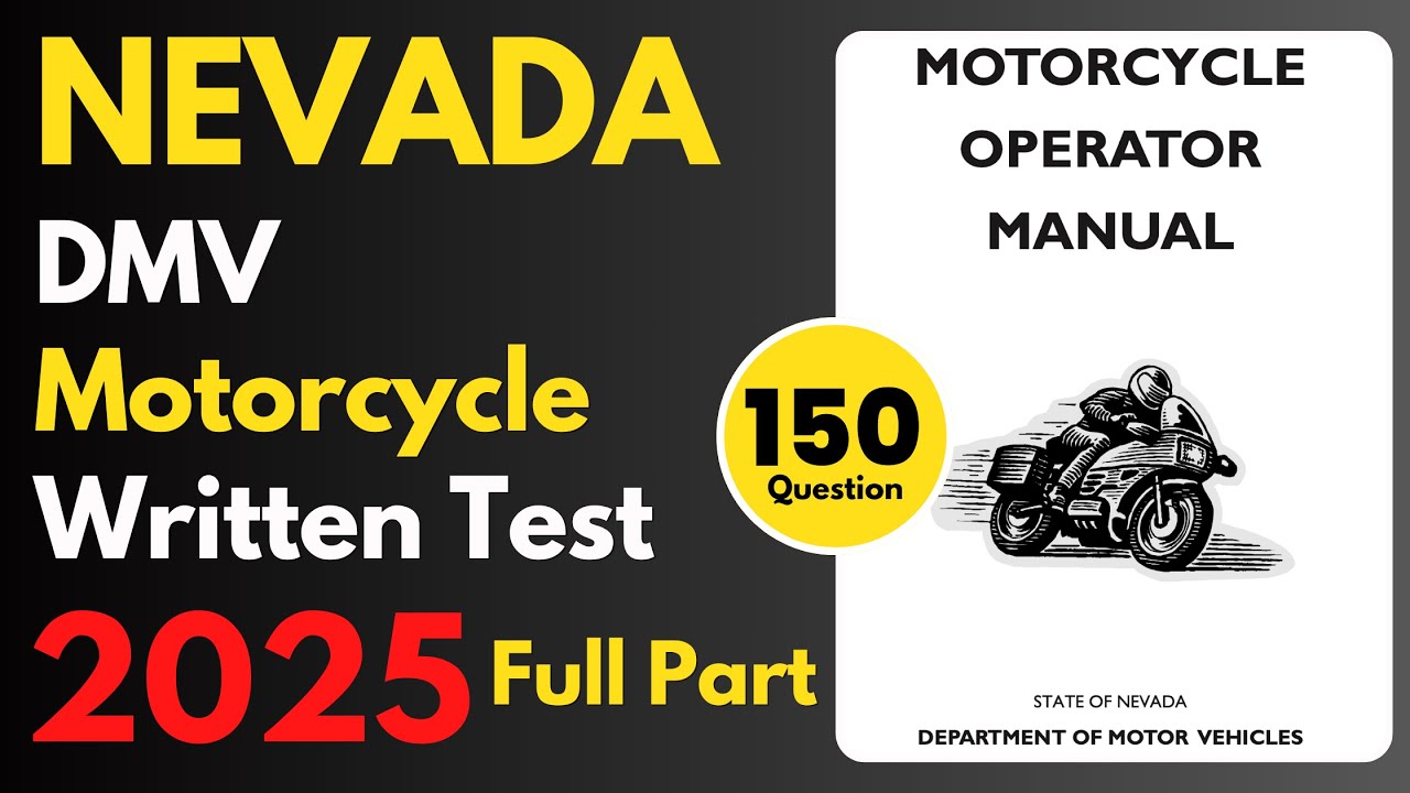 Nevada Motorcycle Written Practice Test | Full Part | DMV Motorcycle Written Practice Test