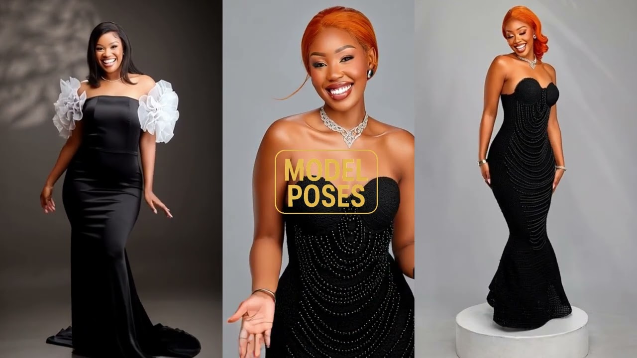 Model poses show curvy Plus size women fashion model|New style design dress up