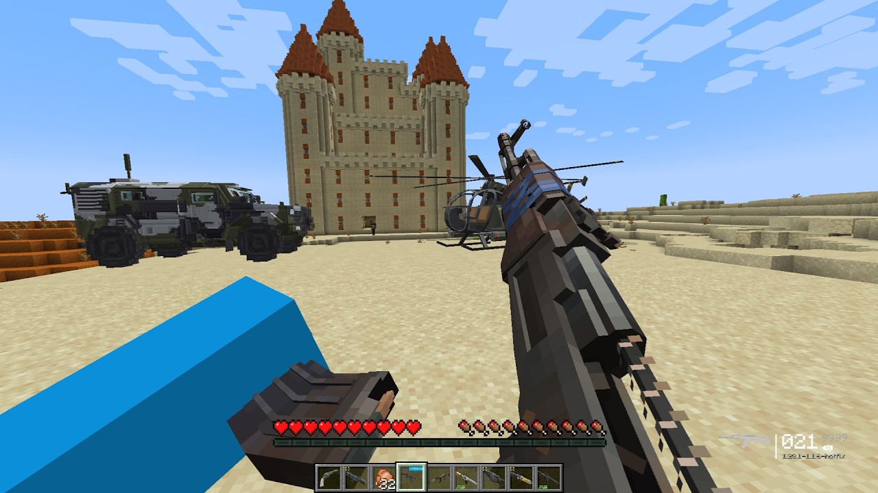 I Attacked a Pillager Desert Castle with a Military Vehicles! 💥🚁