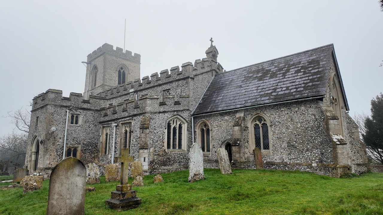 A 800-Year-Old Church in a Foggy English Village | Great Chrishall Walk
