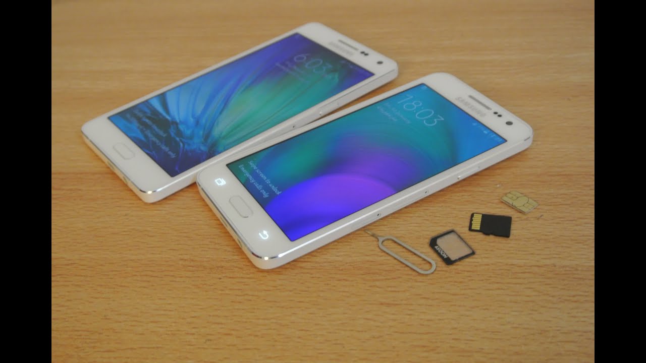 Samsung Galaxy A5, A3, A7 - How to Insert SIM Card & Micro SD Card HD