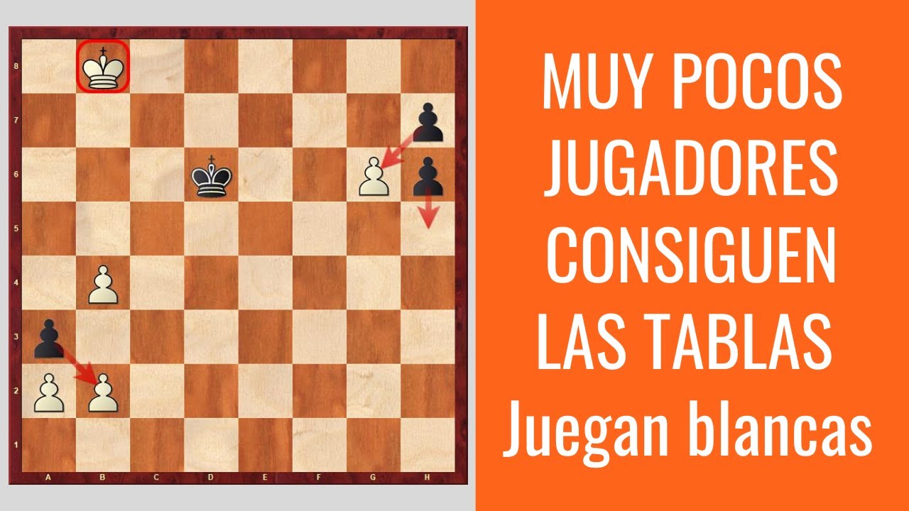 Muy pocos jugadores consiguen las tablas con blancas