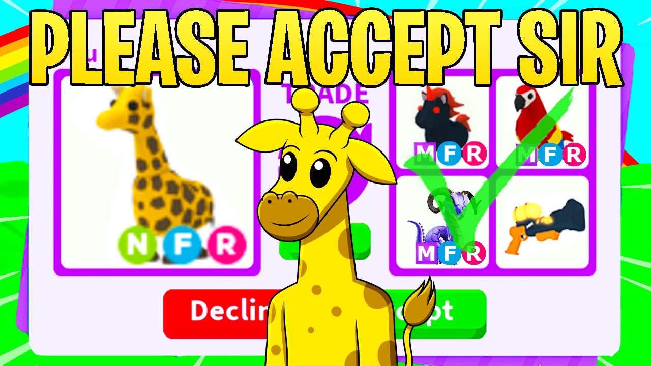 I ACTUALLY TRADED MY NEON GIRAFFE (adopt me rich server)
