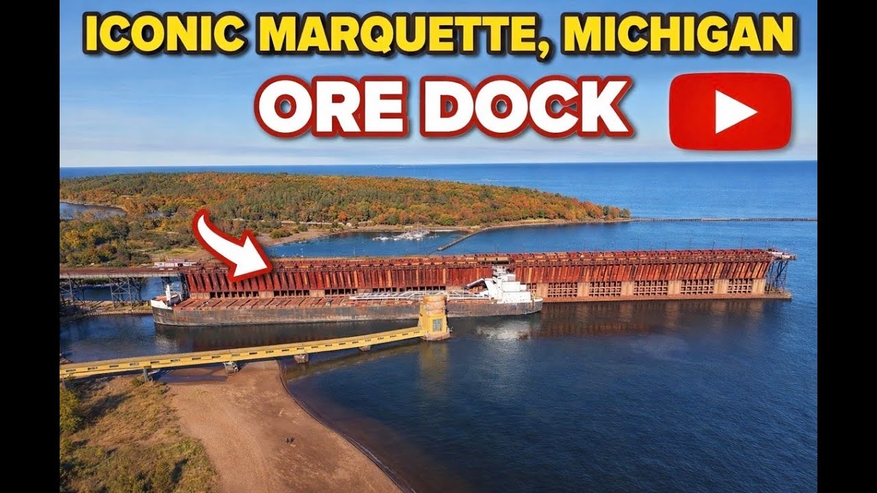 The iconic Marquette, Michigan ore dock In  beautiful 4K.