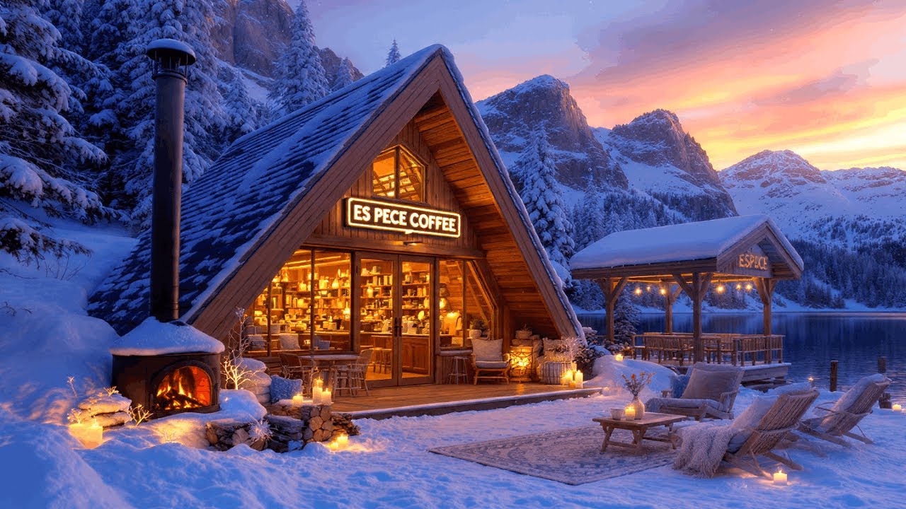 Great Mood Coffee Shop Jazz ☕ Relaxing Fireplace Music for Study 6