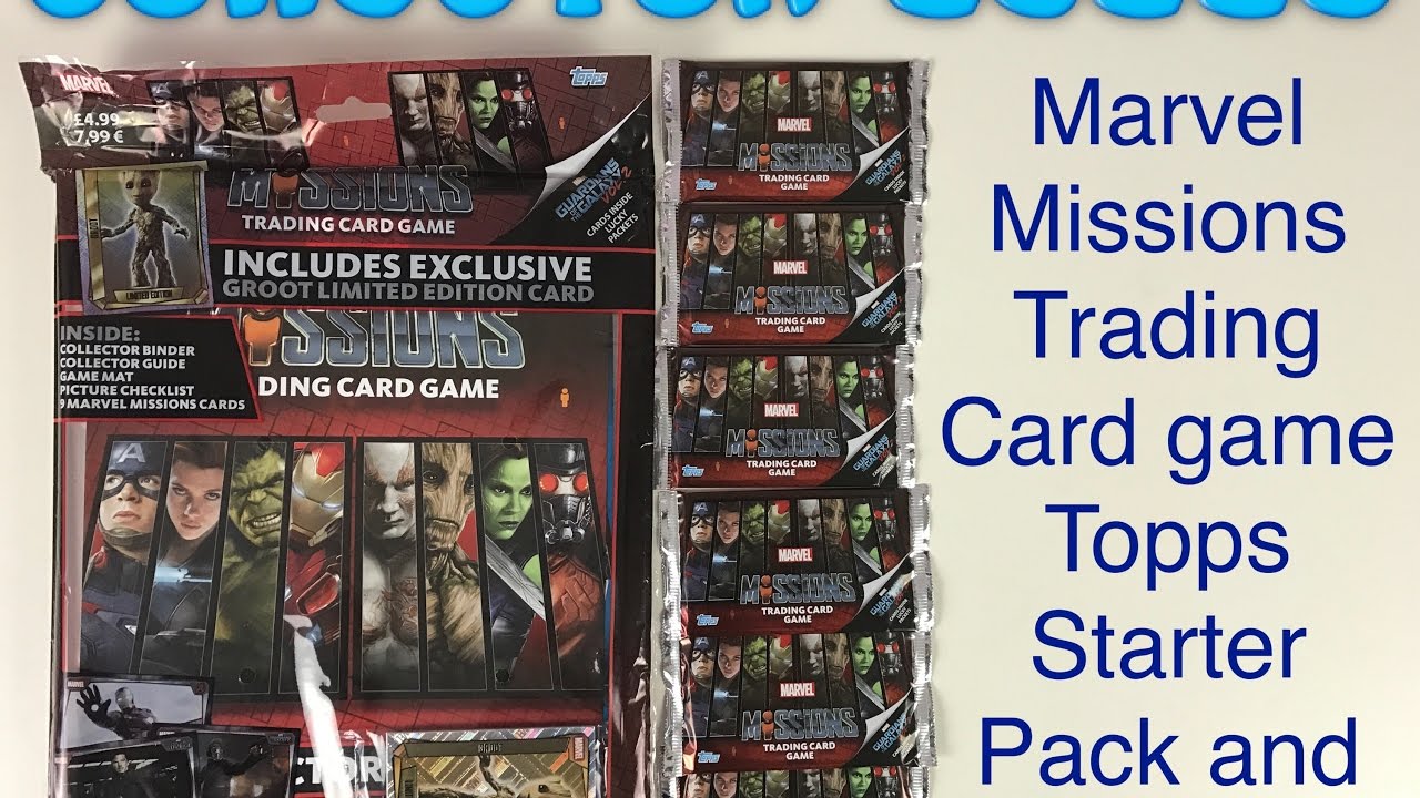 Marvel missions trading card game Topps starter pack with 6 packets