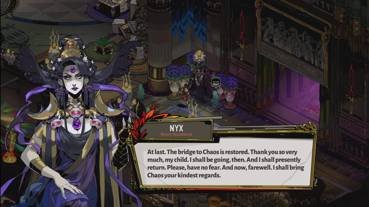 Zagreus restores the Eldest Sigil letting Nyx and Chaos meet again - Hades