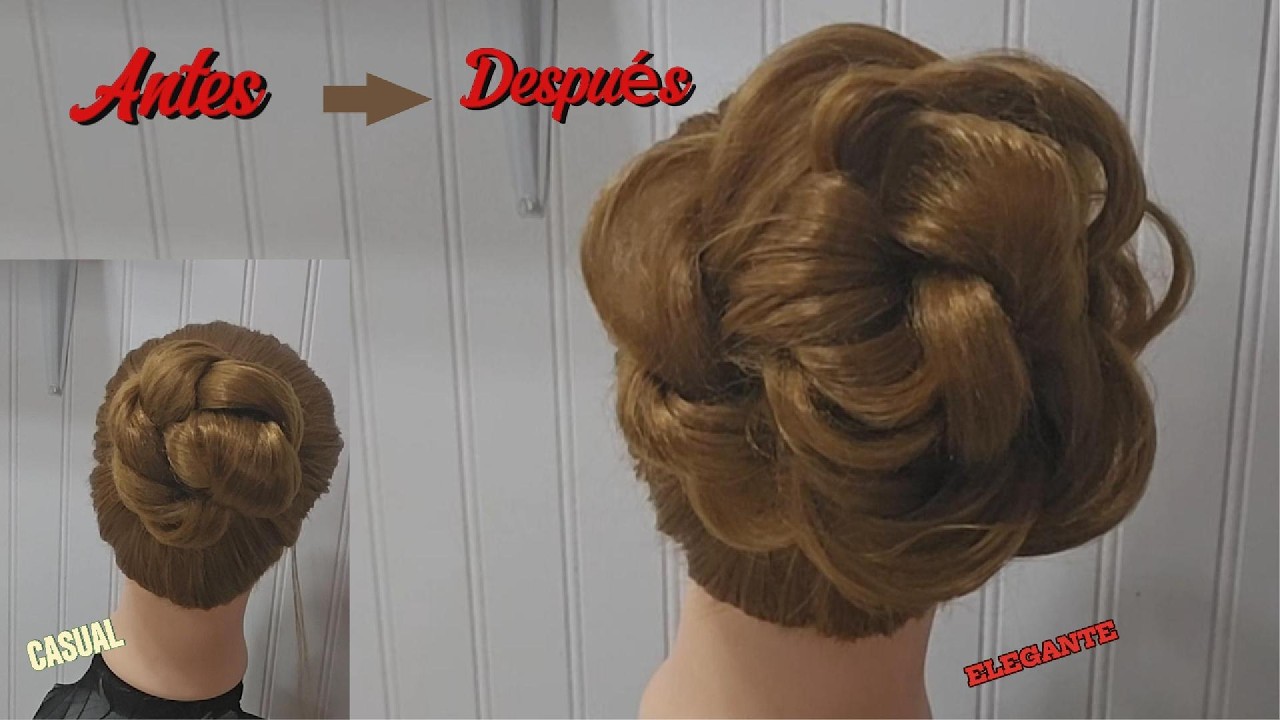 “Mira cómo estos 2 moños simples se vuelven elegantes⏱✨”/“Watch these 2 simple buns turn elegant ✨”