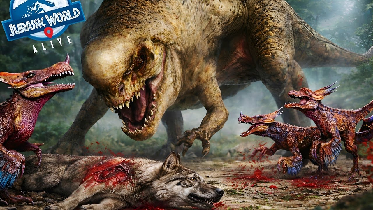 4 Vs 4 brawl battle + DISTORTUS REX destruction || Jurassic world alive || V3.18