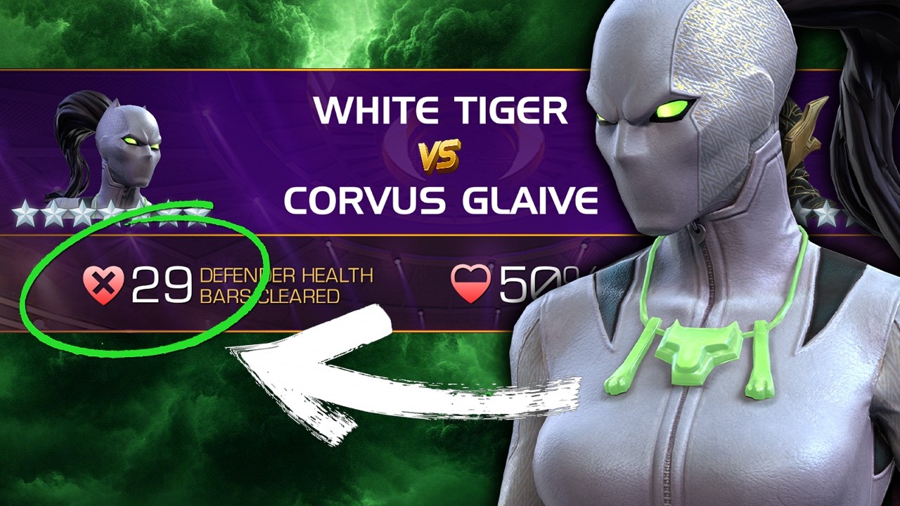 WHITE TIGER CLAWS AWAY 29 HEALTH BARS | Alliance Coliseum Corvus Glaive