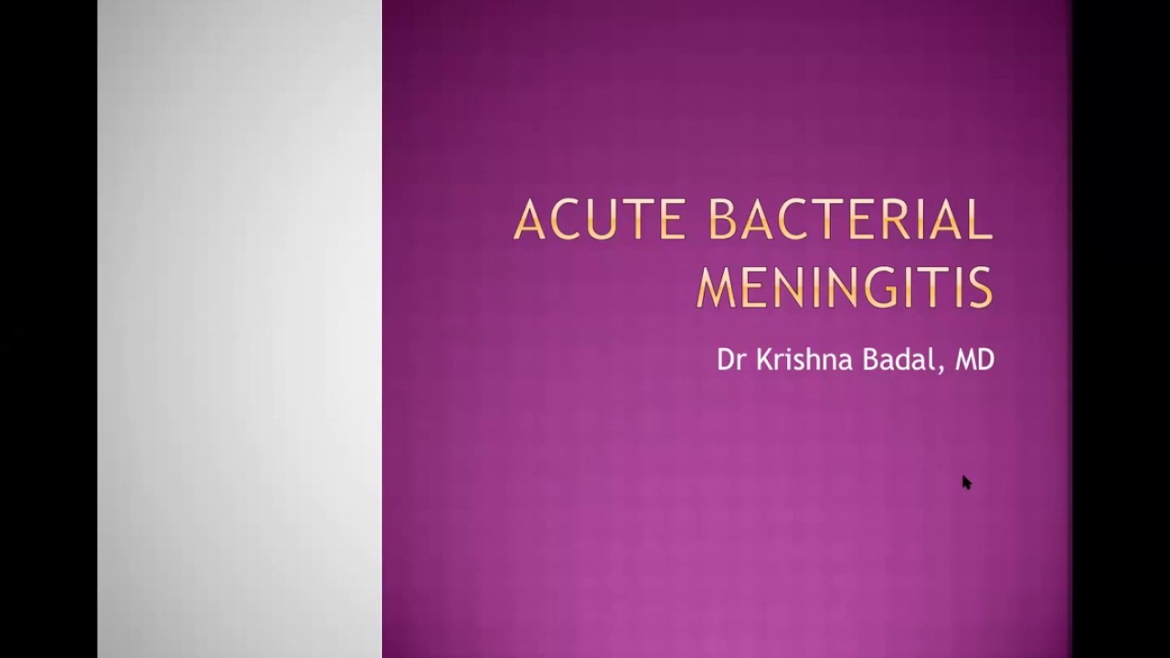 Acute bacterial meningitis in children
