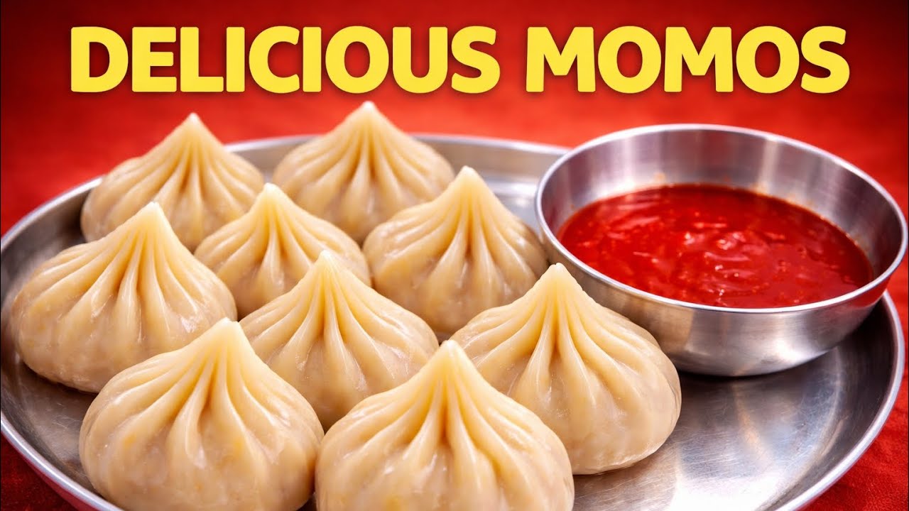Street Style Steamed Momos with Spicy Red Chutney | Soft & Juicy Momos Recipe 🥟