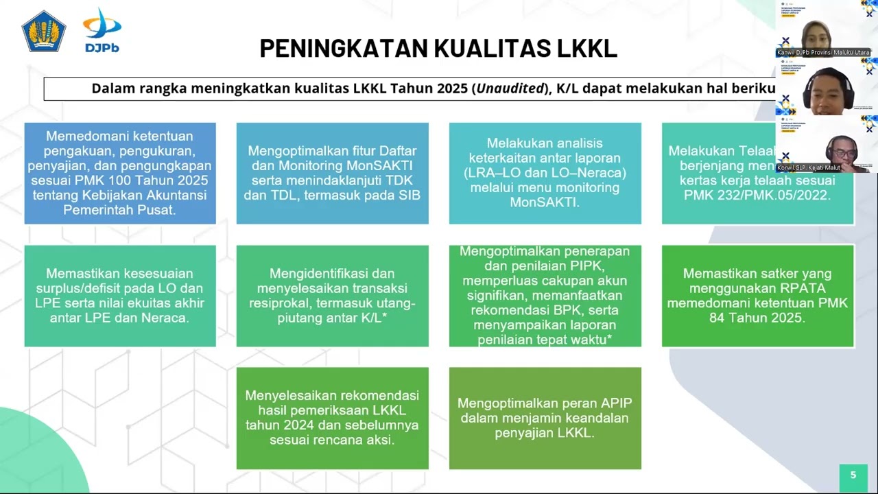 Sosialisasi Penyusunan Laporan Keuangan Tingkat UAPPA-W Tahun 2025 Unaudited