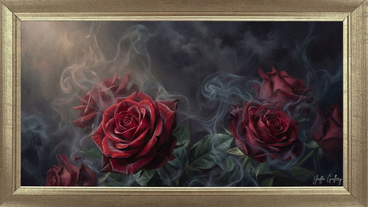 Vintage Roses Painting 🌹 Frame TV Art | TV wallpaper Art | TV Screensaver Art