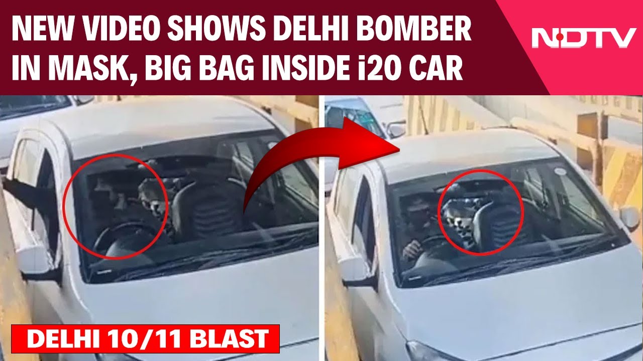 Red Fort Blast News | New Video Shows Delhi Bomber In Mask At Toll Booth, Big Bag Inside i20 Car