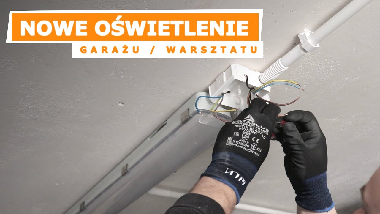 Instalujemy nowe oświetlenie garażu | instalacja elektryczna w rurkach
