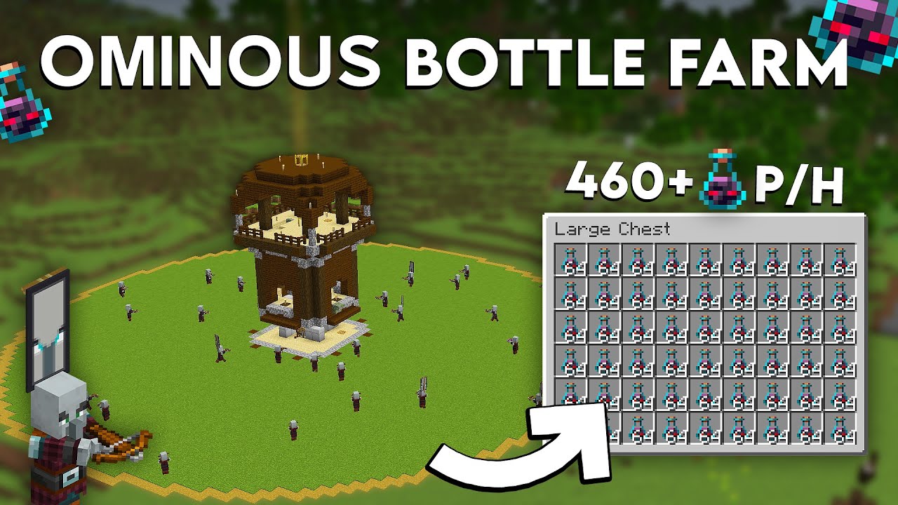 Easiest Ominous Bottle Farm Minecraft Java 1.21.11+ (460 Bottles/Hour!)