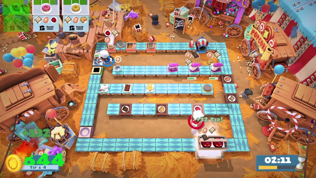 Overcooked 2 - Carnival of Chaos 3-1 - 2 players - Score: 3492