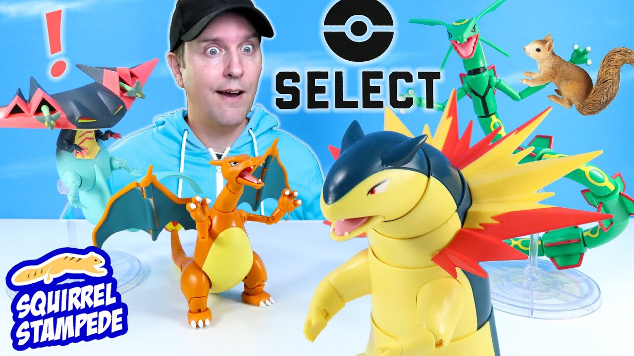 Pokemon Select Fancy Action Figures Dragon Types & Typhlosion Squirrels Jazwares Series Review