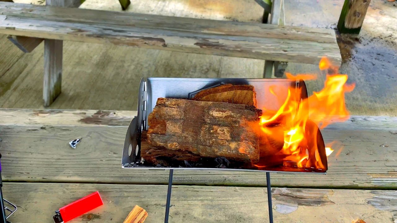 UCO Flatpack Mini Grill and Firepit First Burn