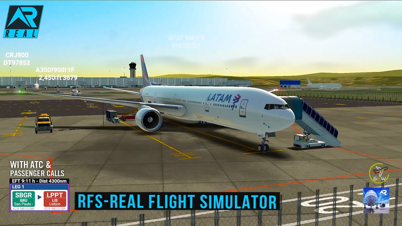 RFS - Real Flight Simulator- Sao Paulo to Lisbon||Full Flight||B777|Latam Airline|FullHD||RealRoute