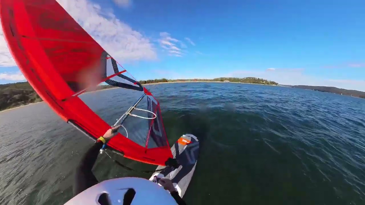 Testing the new FoilGlide3  7m on a Severne Alien 125 windfoil powered by a 1000 Redwing front wing
