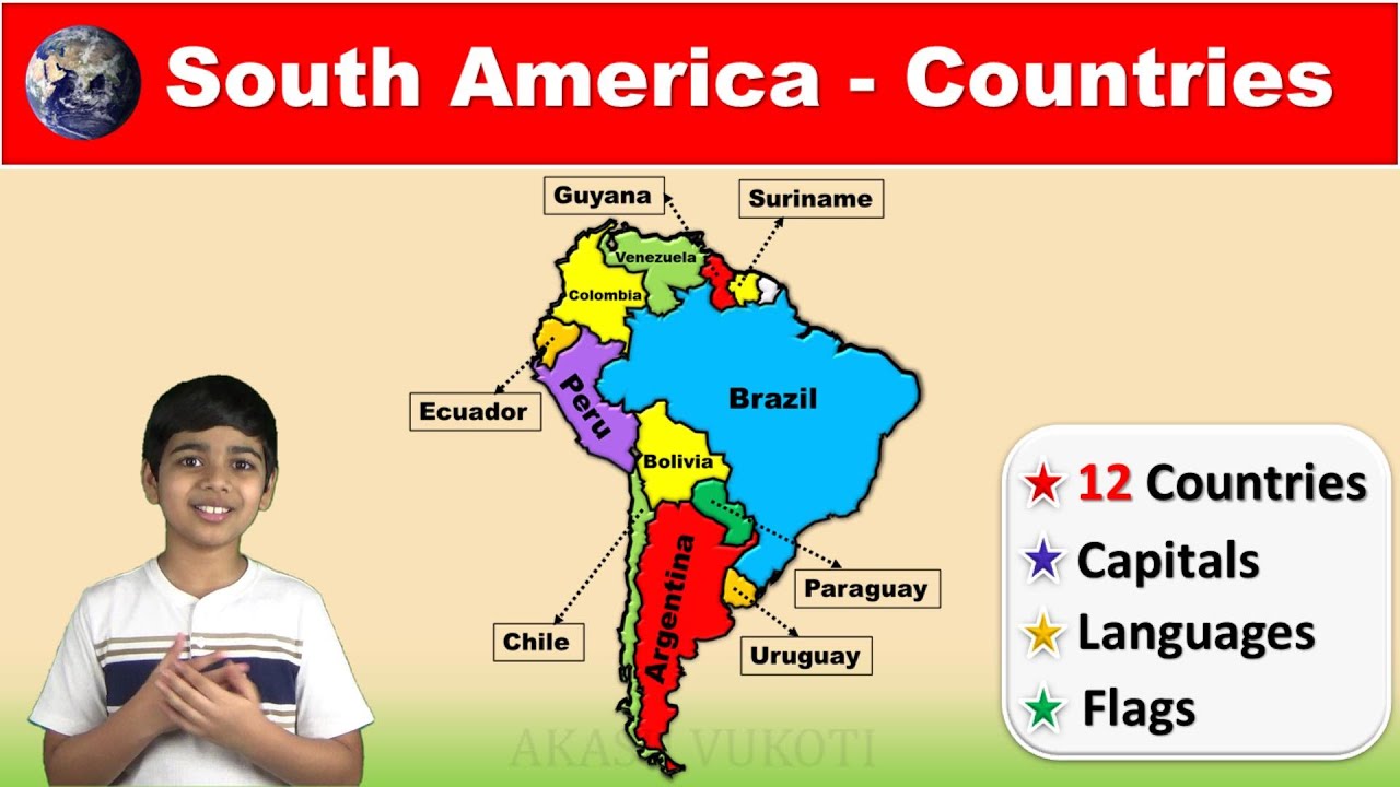 Countries of SOUTH AMERICA | Capitals Flags Languages | Detailed information for Competitive Exams