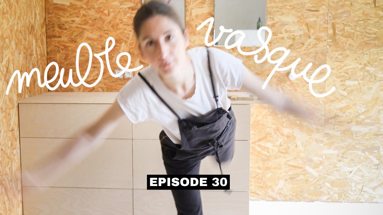 un MEUBLE-VASQUE sur mesure en CONTREPLAQUÉ DE BOULEAU  - Rénovation EP30