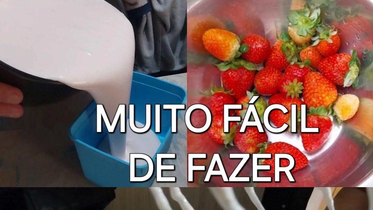 Morangos da Horta, virou Sorvete em duas Etapas. 