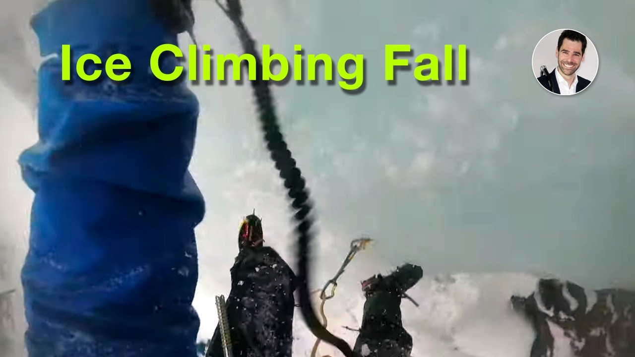 Ice climbing fall