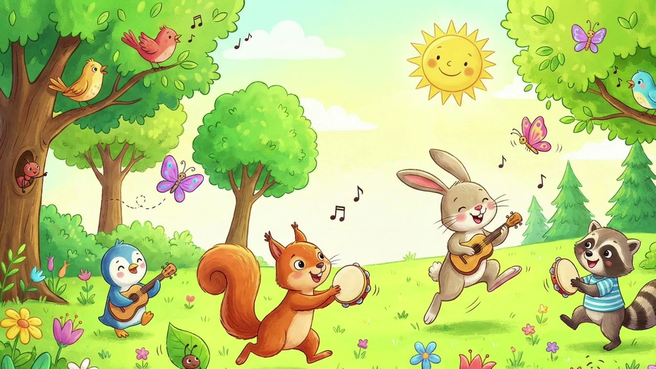 Neşeli Orman Korosu 🌳 - Çocuklar İçin Doğa ve Hayvan Sevgisi Şarkısı 🐰