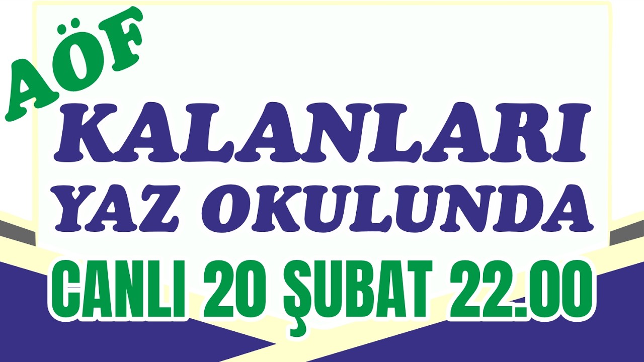 AÖF Kalan Dersleri Yaz Okulunda Alabilir miyim?