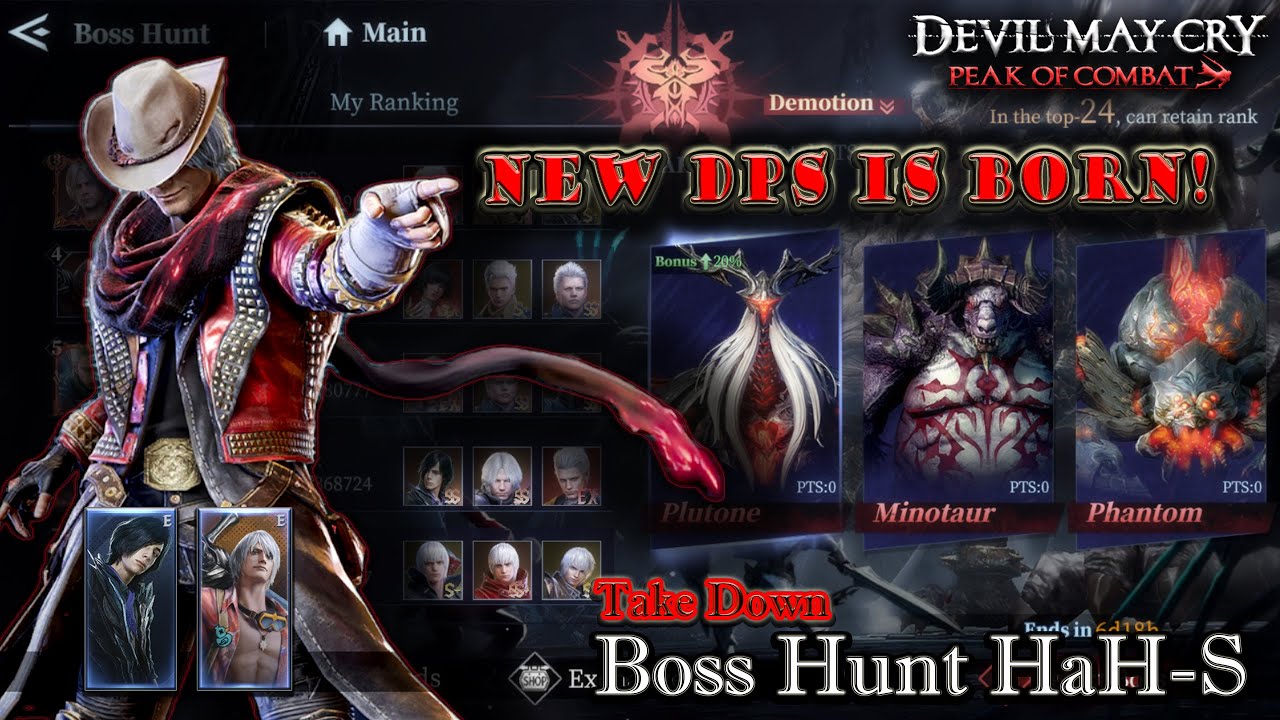 AG as DPS | takedown bosses | Plutone - Minotaur - Phantom | Devil May Cry: Peak of Combat | ASIA