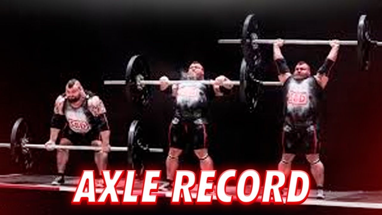 El poder de Eddie Hall en hombros. Récord del mundo Axle Press 216KG